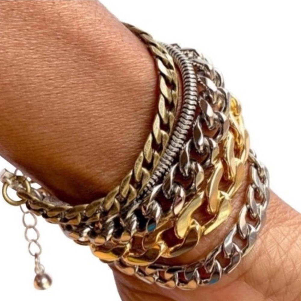 Jenny Bird Bracelet - The Austin Cuff - Silvertone & Goldtone Chains